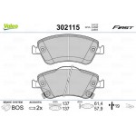 Valeo Σετ τακάκια, Δισκόφρενα - 302115