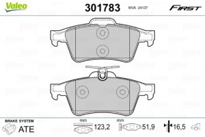 Valeo Σετ τακάκια, Δισκόφρενα - 301783