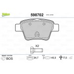 Valeo Σετ τακάκια, Δισκόφρενα - 598702