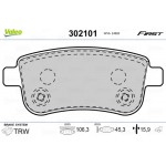 Valeo Σετ τακάκια, Δισκόφρενα - 302101 Valeo Σετ τακάκια, Δισκόφρενα - 302101