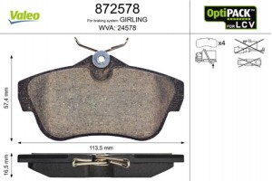 Valeo Σετ τακάκια, Δισκόφρενα - 872578