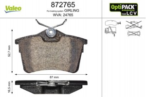 Valeo Σετ τακάκια, Δισκόφρενα - 872765