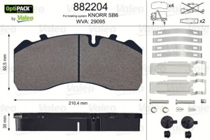 Valeo Σετ τακάκια, Δισκόφρενα - 882204