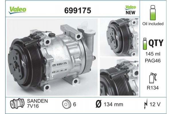 Valeo Συμπιεστής, συστ. Κλιματισμού - 699175