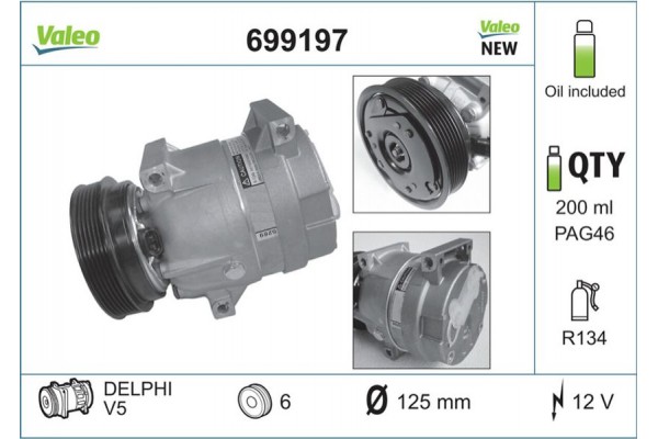 Valeo Συμπιεστής, συστ. Κλιματισμού - 699197