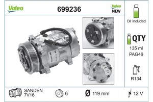 Valeo Συμπιεστής, συστ. Κλιματισμού - 699236