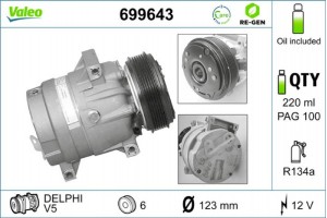 Valeo Συμπιεστής, συστ. Κλιματισμού - 699643