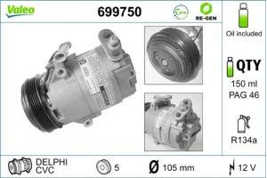 Valeo Συμπιεστής, συστ. Κλιματισμού - 699750
