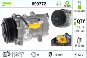 Valeo Συμπιεστής, συστ. Κλιματισμού - 699772