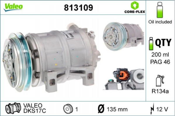 Valeo Συμπιεστής, συστ. Κλιματισμού - 813109