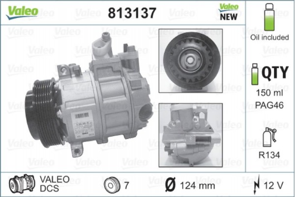Valeo Συμπιεστής, συστ. Κλιματισμού - 813137