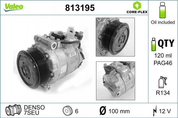 Valeo Συμπιεστής, συστ. Κλιματισμού - 813195