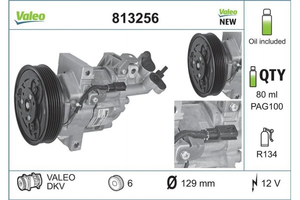 Valeo Συμπιεστής, συστ. Κλιματισμού - 813256