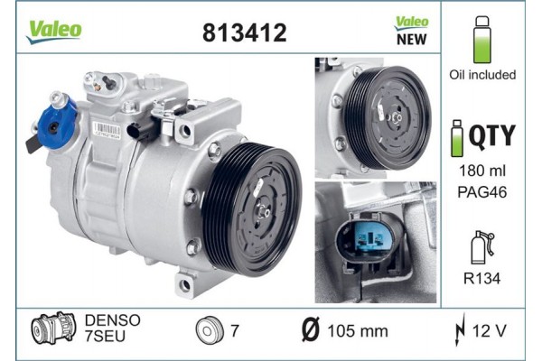 Valeo Συμπιεστής, συστ. Κλιματισμού - 813412