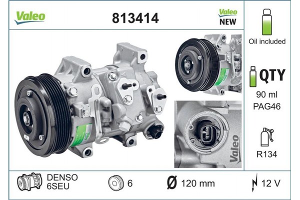 Valeo Συμπιεστής, συστ. Κλιματισμού - 813414