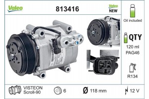 Valeo Συμπιεστής, συστ. Κλιματισμού - 813416
