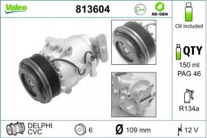Valeo Συμπιεστής, συστ. Κλιματισμού - 813604