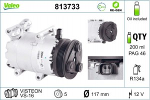 Valeo Συμπιεστής, συστ. Κλιματισμού - 813733