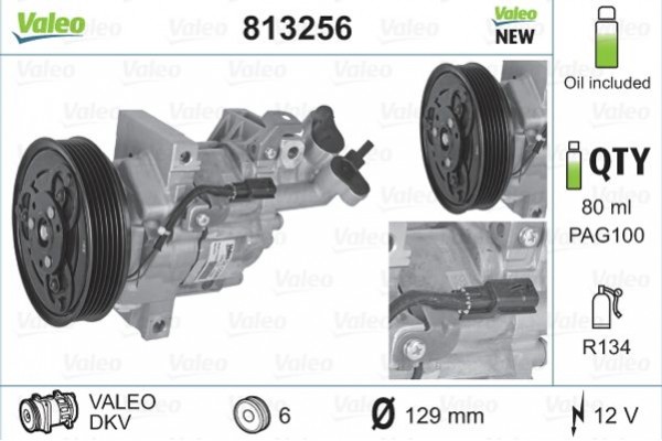 Valeo Συμπιεστής, συστ. Κλιματισμού - 813256