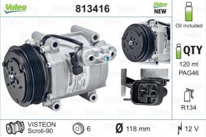 Valeo Συμπιεστής, συστ. Κλιματισμού - 813416