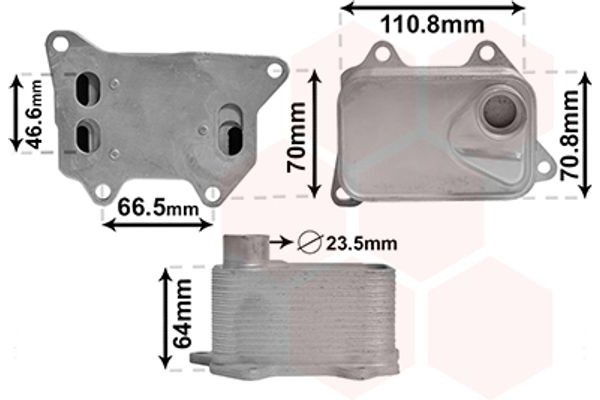 Van Wezel Ψυγείο λαδιού, Λάδι Κινητήρα - 58013704