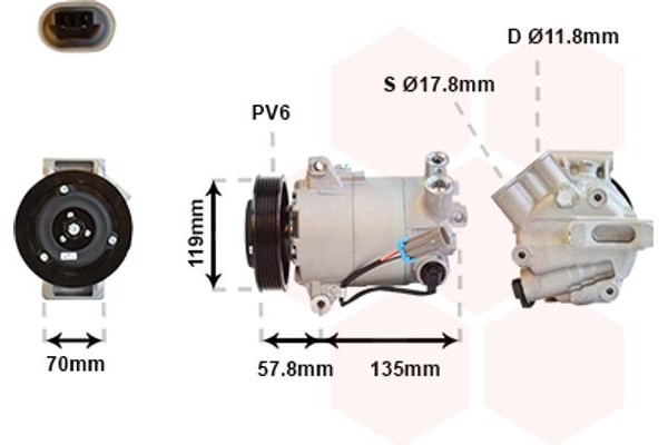 Van Wezel Συμπιεστής, συστ. Κλιματισμού - 3700K496