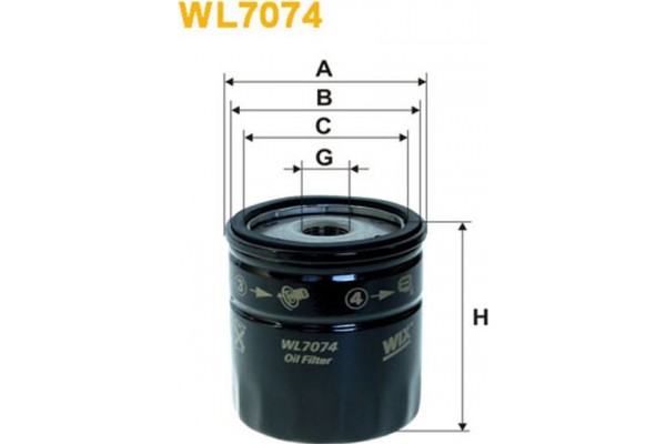 Wix Filters Φίλτρο Λαδιού - WL7074