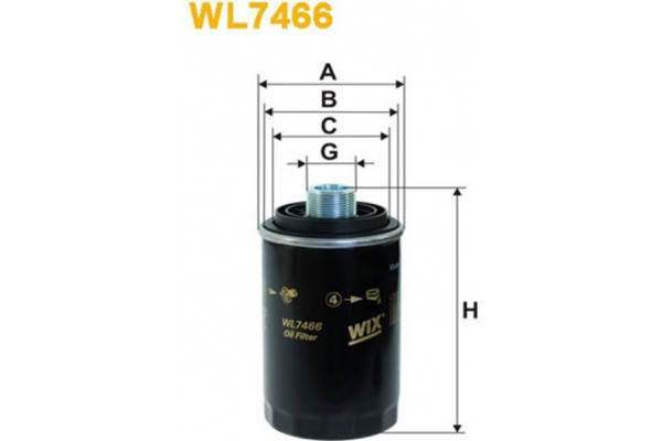 Wix Filters Φίλτρο Λαδιού - WL7466