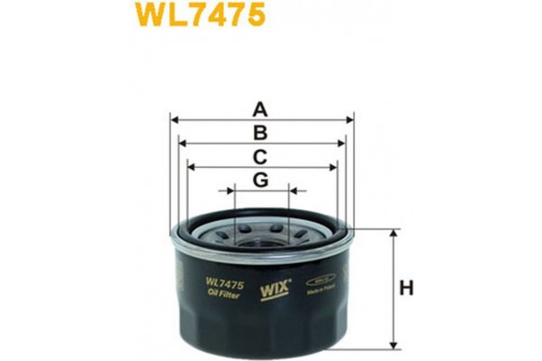 Wix Filters Φίλτρο Λαδιού - WL7475