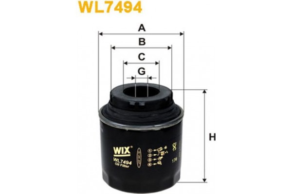 Wix Filters Φίλτρο Λαδιού - WL7494