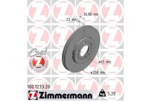 ZIMMERMANN COAT Z 100.1233.20 Δισκόπλακα 1τεμ