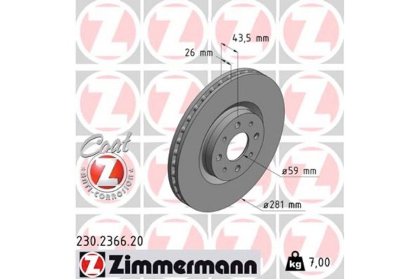Zimmermann Δισκόπλακα - 230.2366.20 Zimmermann Δισκόπλακα - 230.2366.20