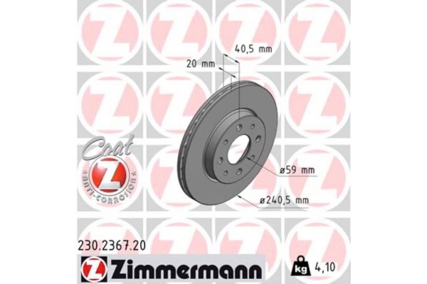 Zimmermann Δισκόπλακα - 230.2367.20 Zimmermann Δισκόπλακα - 230.2367.20