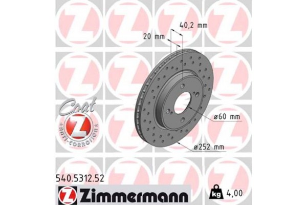 Zimmermann Δισκόπλακα - 540.5312.52 Zimmermann Δισκόπλακα - 540.5312.52
