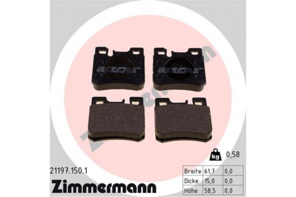 Zimmermann Σετ τακάκια, Δισκόφρενα - 21197.150.1