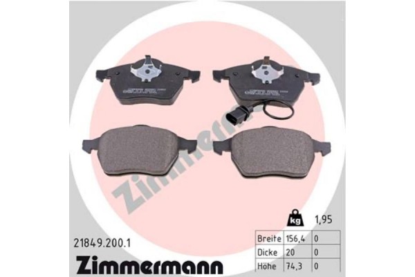 Zimmermann Σετ τακάκια, Δισκόφρενα - 21849.200.1