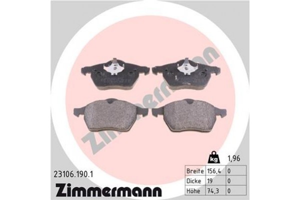 Zimmermann Σετ τακάκια, Δισκόφρενα - 23106.190.1